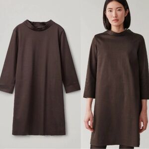 COS Brown Long Sleeve Dress